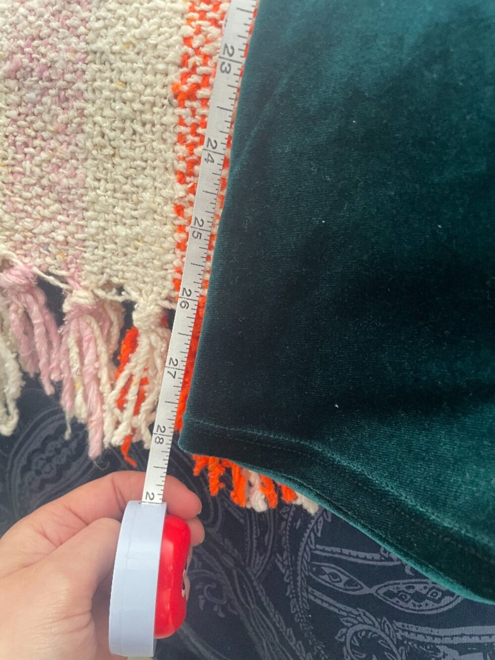 Green Velvet Boho Flare Pants - Picture 4 of 5
